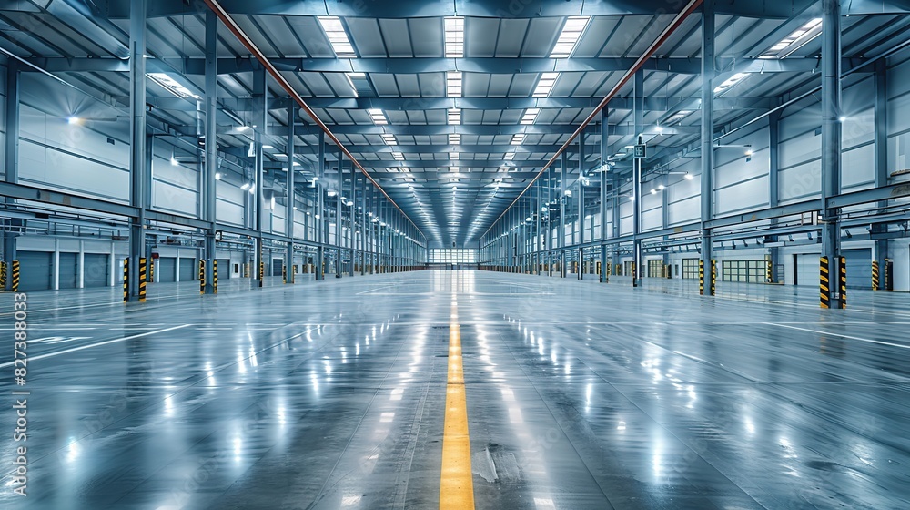 A warehouse with climate-controlled storage areas. A warehouse with climate-controlled storage areas.