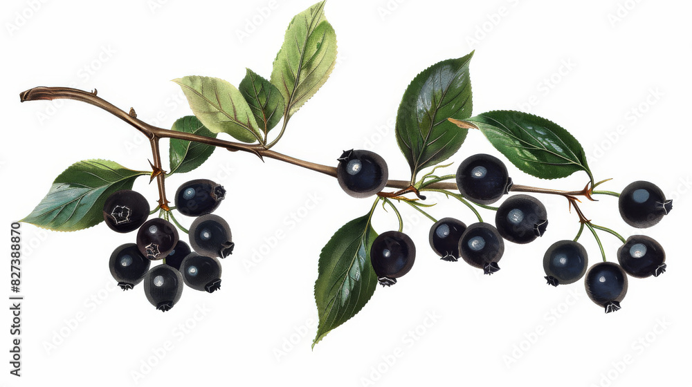 Historical botanical illustration of a chokeberry.academy, aesthetic,isolated on white background, old botanical illustration Historical botanical illustration of a chokeberry.academy, aesthetic,isolated on white background, old botanical illustration