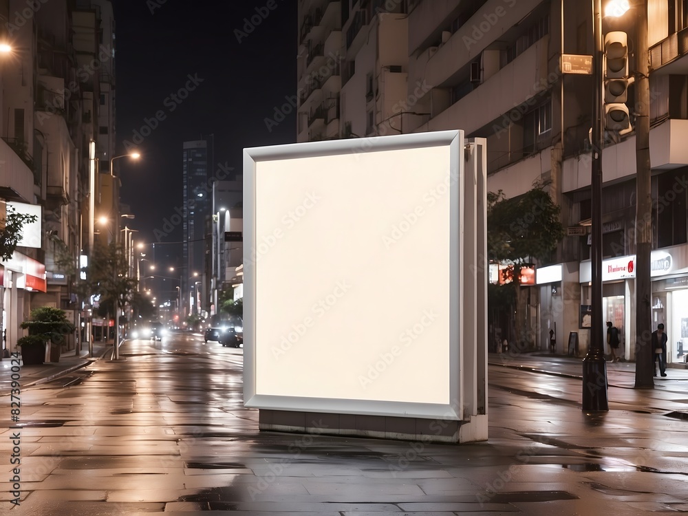 white billboard at the street in the night. Generative Ai
white billboard at the street in the night. Generative Ai