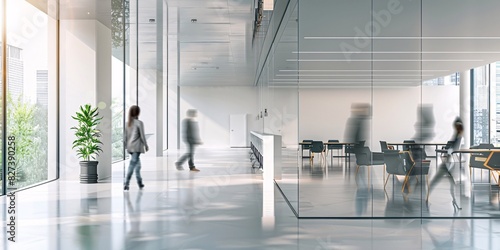 Wallpaper Mural Modern Office Interior with Large Glass Panes Torontodigital.ca