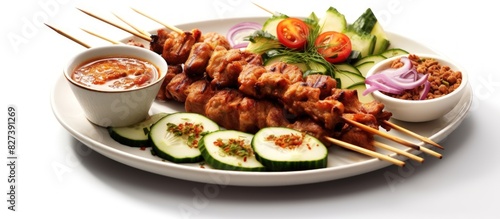 Beef satay with cucumber salad