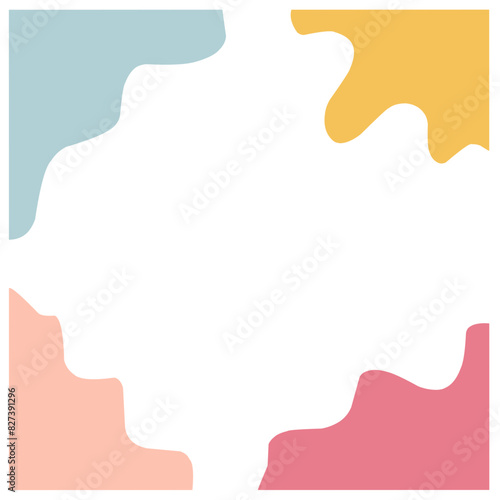 Festive confetti frame or border. Childish colorful celebration background. Vector Illustration. Funny cute birthday celebration backdrop