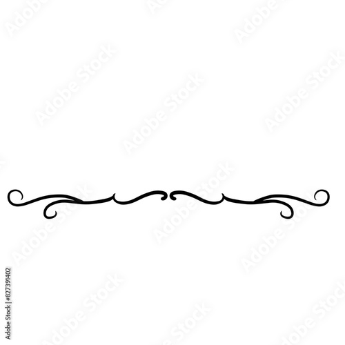Collection of Handdrawn swirls and curles. Design element of ornaments for wedding cards, in invitations, save the date cards, flyers for restaurant