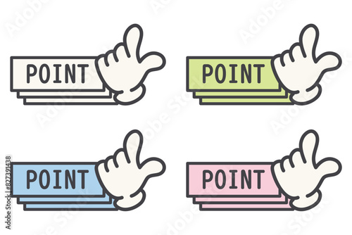 イラスト素材：ポイント,吹き出し,重要,指差,手,チェック,注目,注意	
