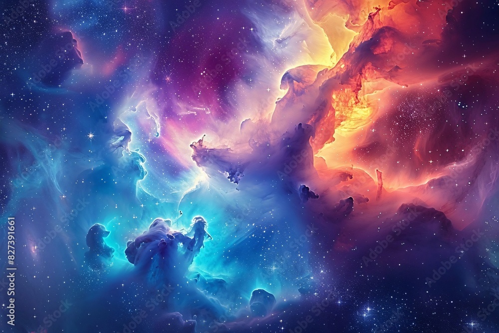 Obraz premium Vibrant Cosmic Nebula