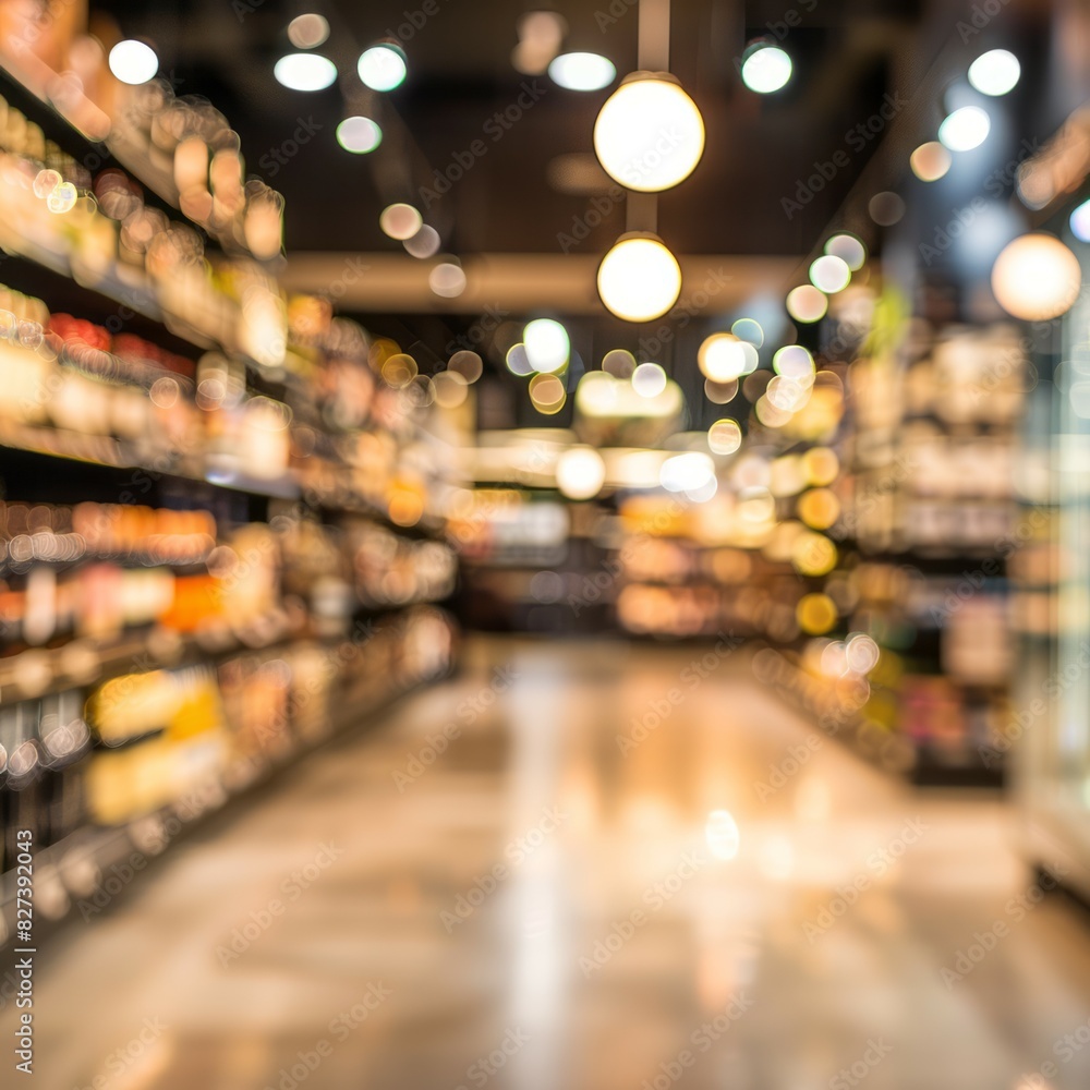 Blurred Bokeh Background of a Supermarket Blurred Bokeh Background of a Supermarket