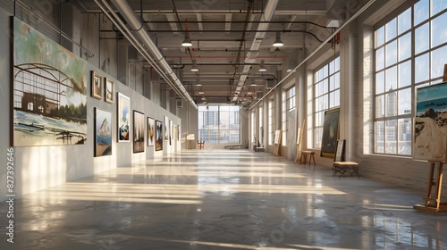 Wallpaper Mural Spacious Art Gallery with Sunlit Windows and Varied Artworks Torontodigital.ca