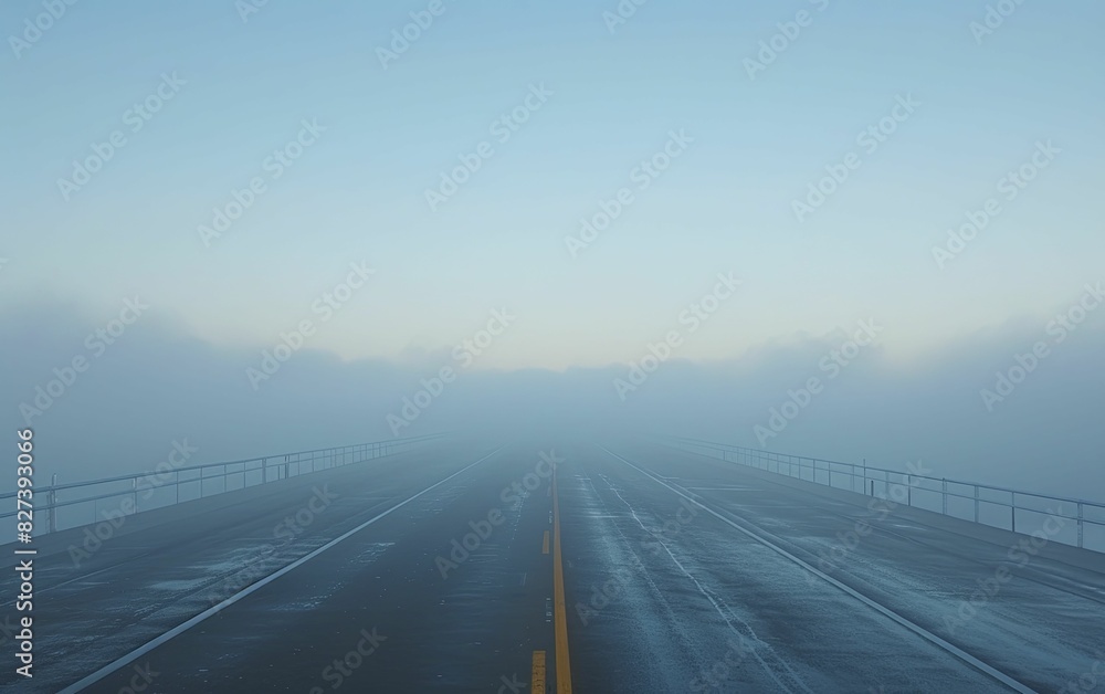 Fototapeta premium Financial fog lifts, revealing clear paths to recovery, offering a panoramic view of the dissipating haze.