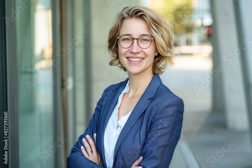 Free Download Professional Woman in Business Attire Posing for a Corporate Portrait - GFXLoad
