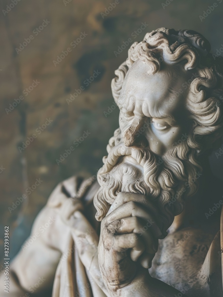 Fototapeta premium Philosopher Statue Embodies Stoic Philosophy