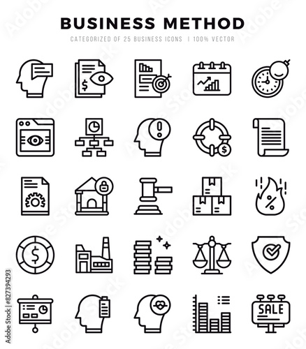 Business Method icons set for website and mobile site and apps.