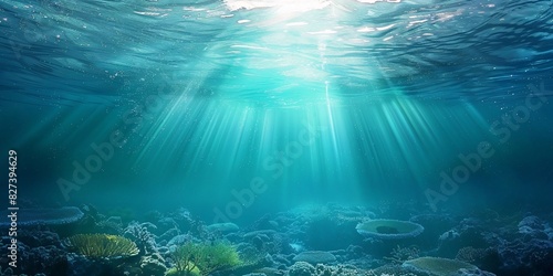 Wallpaper Mural Underwater Photography of a Sunbeam Torontodigital.ca