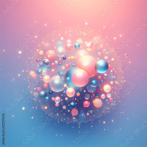 Wallpaper Mural blue glow purple pink particle glittering lights abstract bokeh glitter colorful background Torontodigital.ca