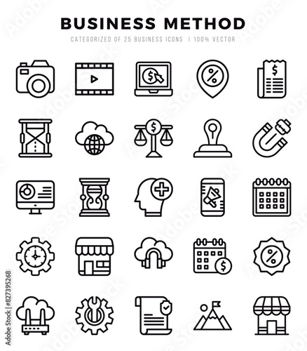 icons set. Business Method for web. app. vector illustration.