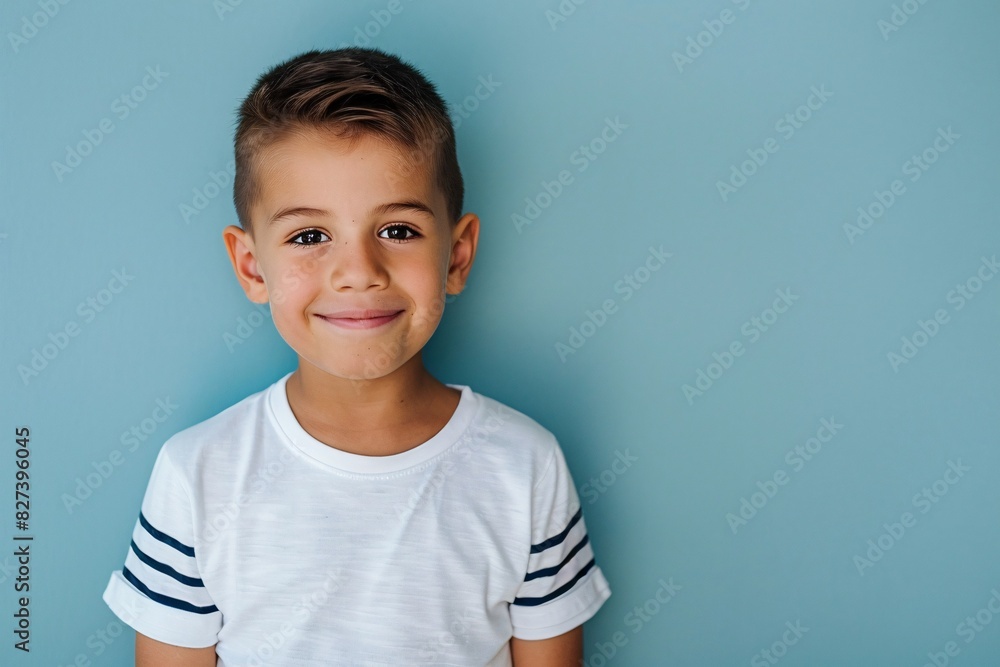 Young Boy with Cropped Hair Smiling for the Camera Young Boy with Cropped Hair Smiling for the Camera