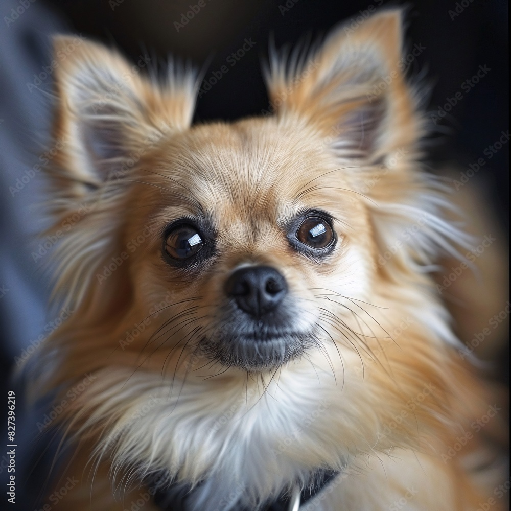 Adorable Small Breed Dog with Expressive Eyes and Fluffy Fur Adorable Small Breed Dog with Expressive Eyes and Fluffy Fur