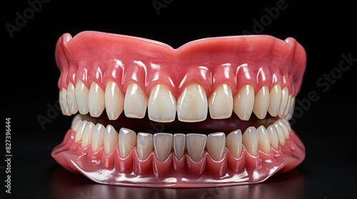 Dentures isolated on a white background. photo