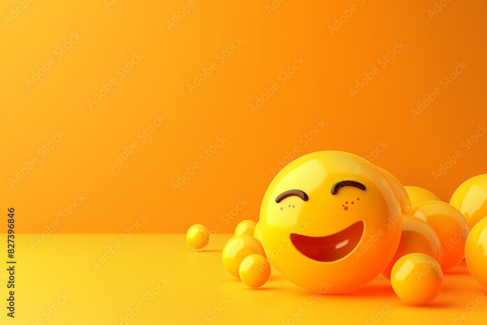 Cute high-detailed yellow 3D emoticon for web, vector illustration. Beautiful simple AI generated image in 4K, unique. Cute high-detailed yellow 3D emoticon for web, vector illustration. Beautiful simple AI generated image in 4K, unique.