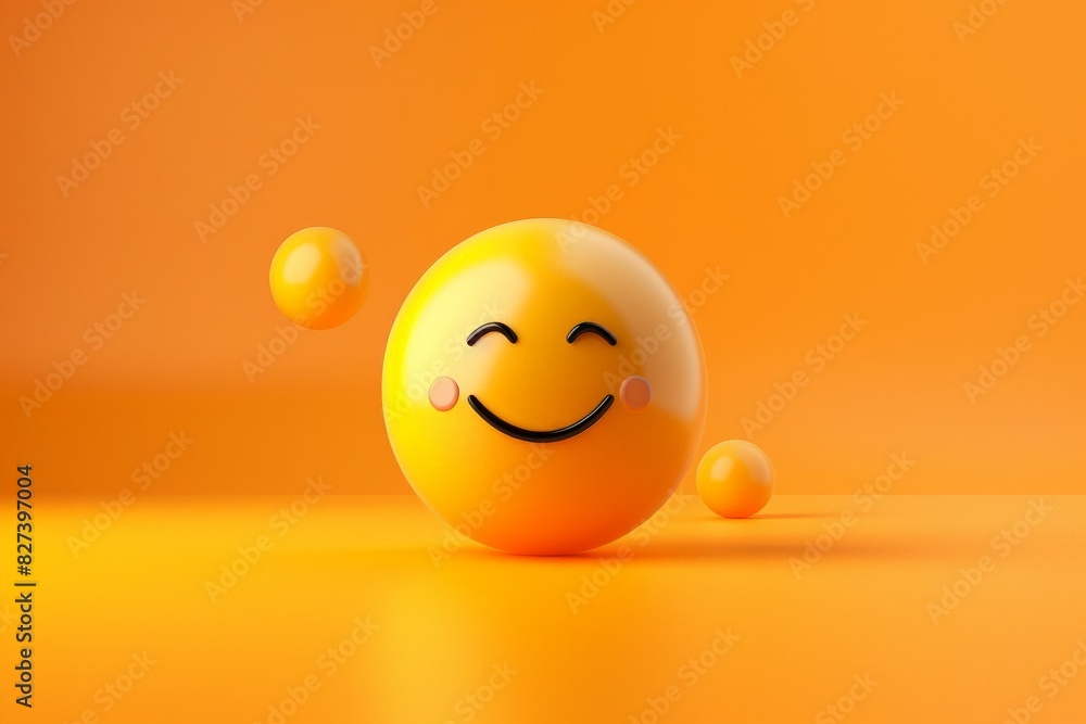 Fototapeta premium Happy smiley face - icon. Beautiful simple AI generated image in 4K, unique.