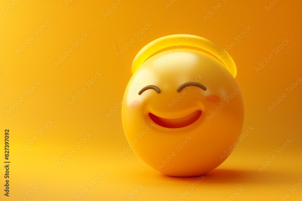Cute high-detailed yellow 3D emoticon for web, vector illustration. Beautiful simple AI generated image in 4K, unique. Cute high-detailed yellow 3D emoticon for web, vector illustration. Beautiful simple AI generated image in 4K, unique.