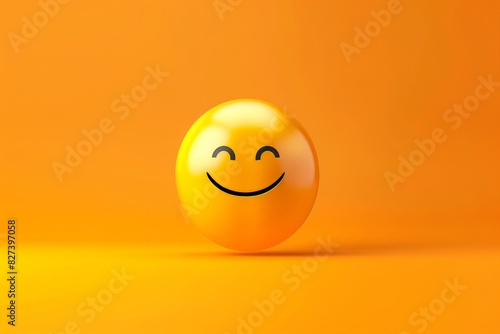 Wallpaper Mural Smiling emoji - happy emoticon on yellow background. Beautiful simple AI generated image in 4K, unique. Torontodigital.ca