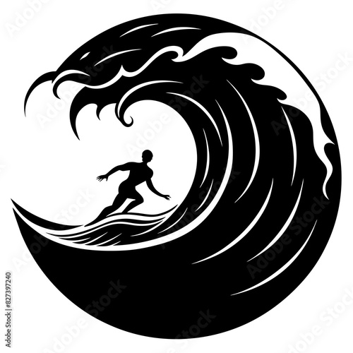 ocean waves vector silhouette illustration