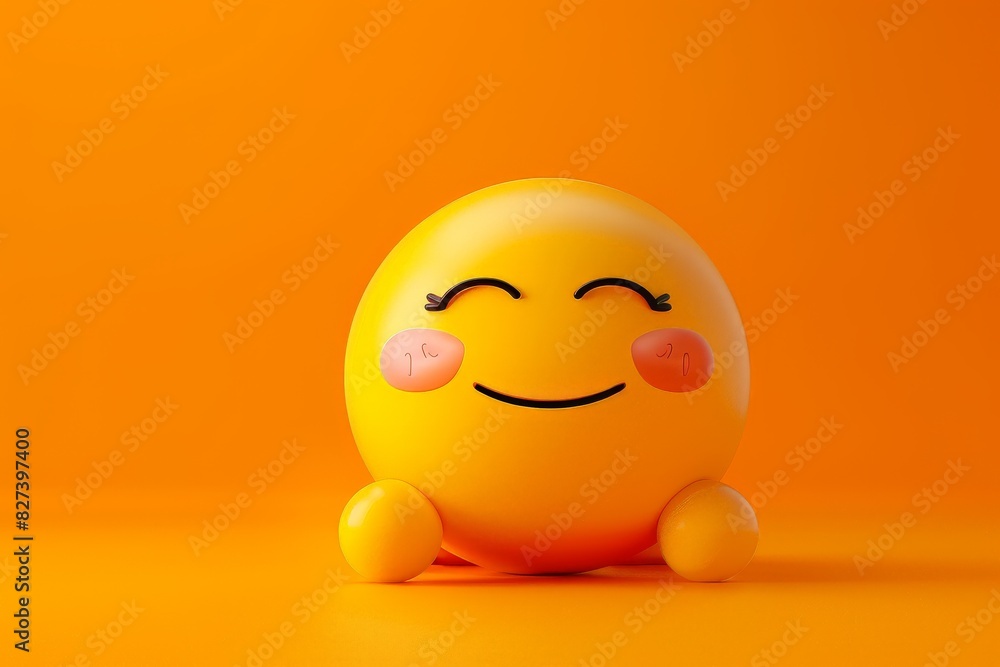 Cute high-detailed yellow 3D emoticon for web, vector illustration. Beautiful simple AI generated image in 4K, unique. Cute high-detailed yellow 3D emoticon for web, vector illustration. Beautiful simple AI generated image in 4K, unique.
