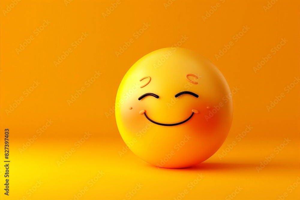 Fototapeta premium Happy smiley face - icon. Beautiful simple AI generated image in 4K, unique.