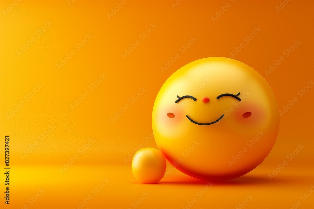 Smiling emoji - happy emoticon on yellow background. Beautiful simple AI generated image in 4K, unique. Smiling emoji - happy emoticon on yellow background. Beautiful simple AI generated image in 4K, unique.