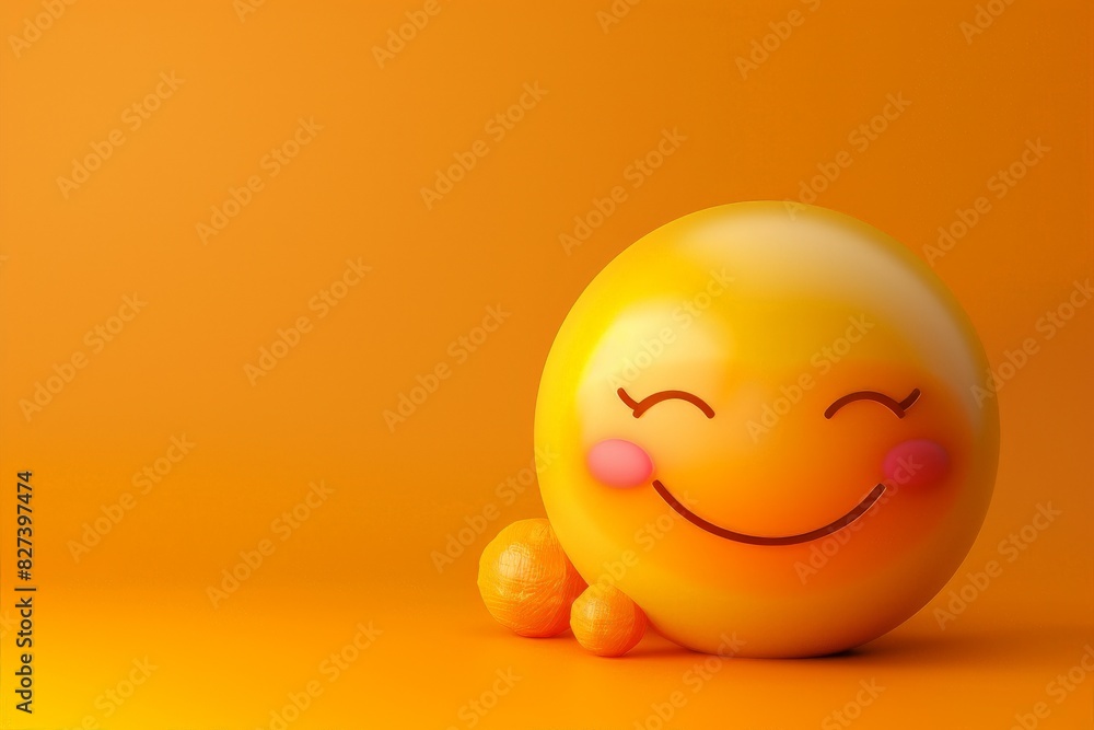 Cute high-detailed yellow 3D emoticon for web, vector illustration. Beautiful simple AI generated image in 4K, unique. Cute high-detailed yellow 3D emoticon for web, vector illustration. Beautiful simple AI generated image in 4K, unique.