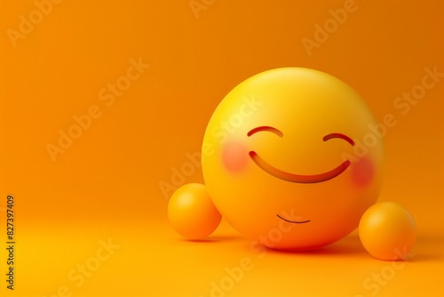 Wallpaper Mural Cute high-detailed yellow 3D emoticon for web, vector illustration. Beautiful simple AI generated image in 4K, unique. Torontodigital.ca