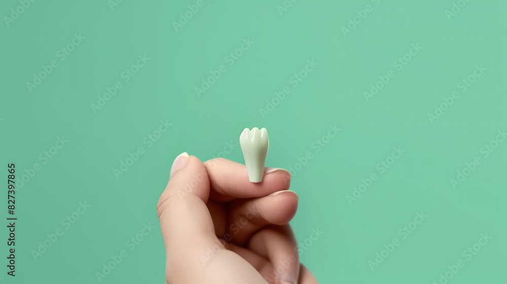 woman take tooth implant false tooth woman take tooth implant false tooth