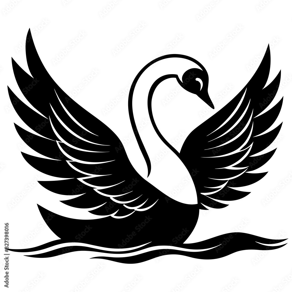 swan vector silhouette illustration swan vector silhouette illustration