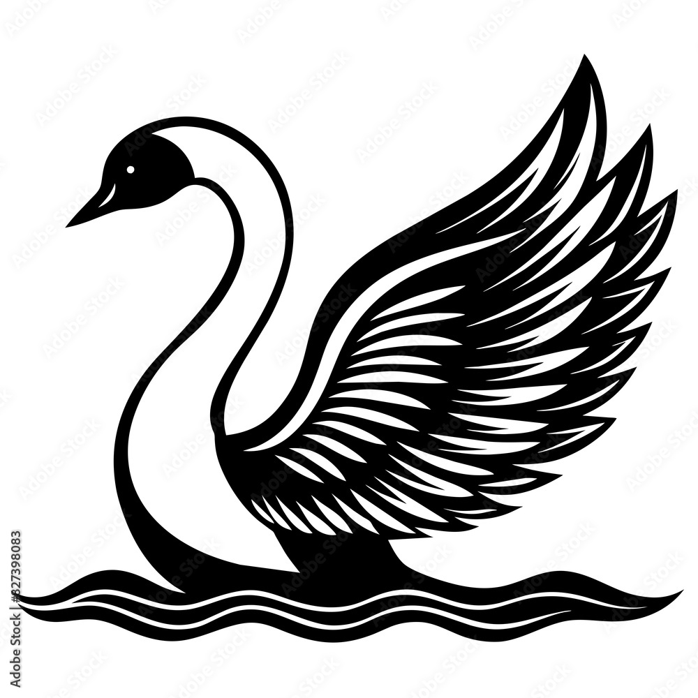 swan vector silhouette illustration swan vector silhouette illustration
