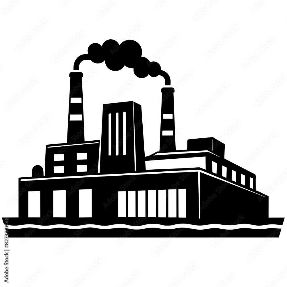 factory vector silhouette illustration
