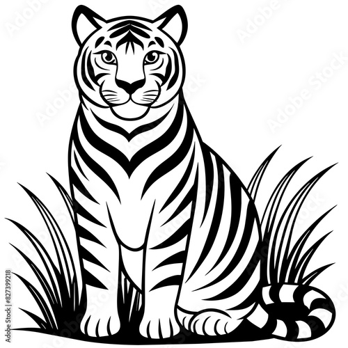 tiger vector silhouette illustration