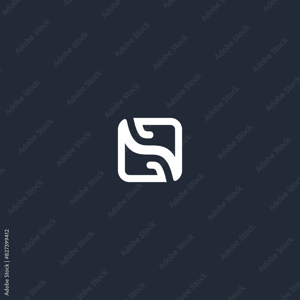 abstract H or N or S symbol, initial design with square shape abstract H or N or S symbol, initial design with square shape