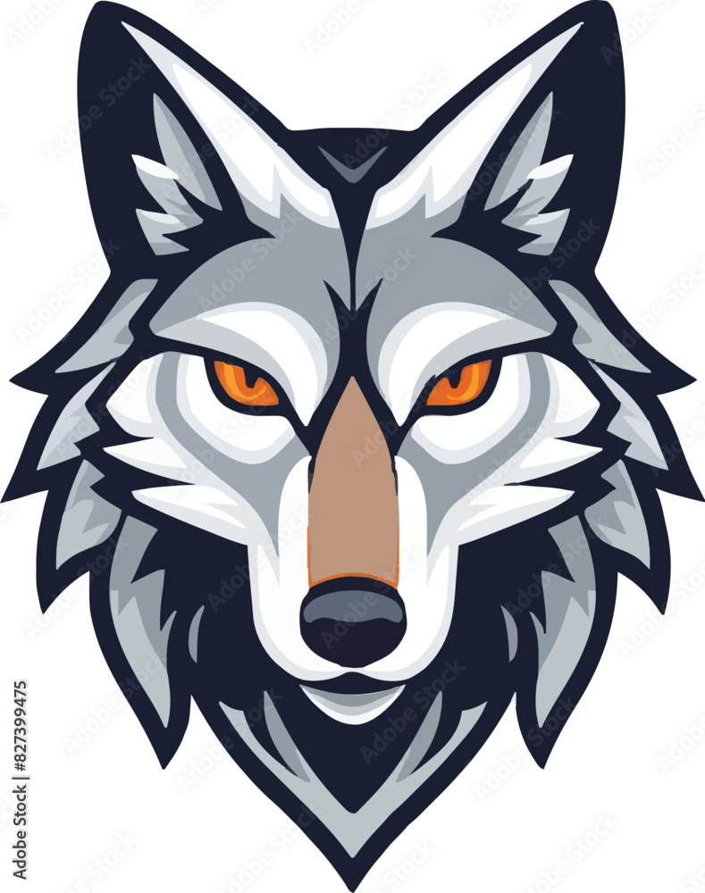 Wolf head mascot logo flat vector design Wolf head mascot logo flat vector design