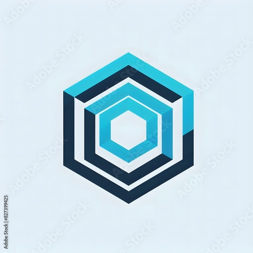 AI Generate of Logo Concept Design Vector Icon of Geometric Shape Hexagonal in Random Color and Pattern, Hexagon, Segi Enam, Cube 3D photo