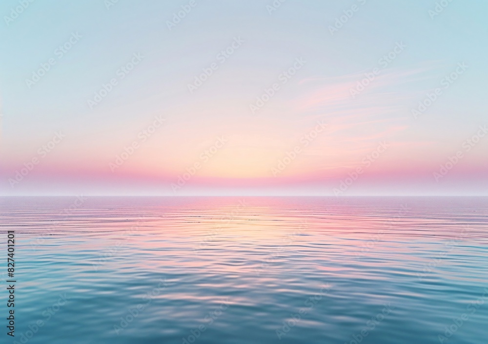Obraz premium Serene Sunrise over a Calm Ocean