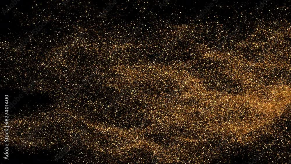 Grains of golden sand particles blow in the wind transition on Alpha Channel . 3d rendering