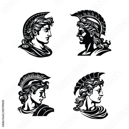 ancient Greek king logo icon vector