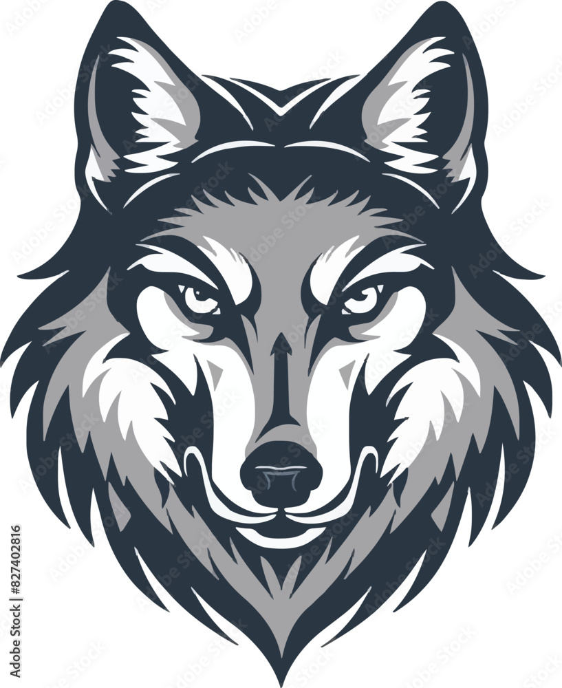 Wolf head mascot logo flat vector design Wolf head mascot logo flat vector design
