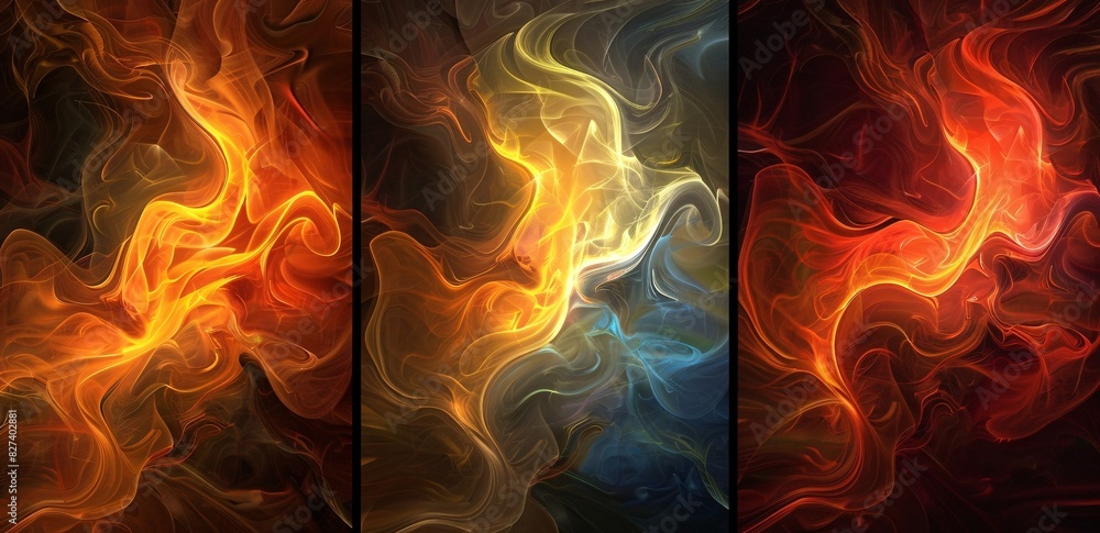 Vivid Fire Art: A Spectrum of Flame Designs Stock Illustration | Adobe ...