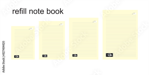 A5, A4, B5 size notebook design with a gray, cream background with ornamental illustrations of three birds. vector a set