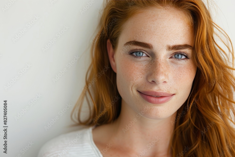 Red haired model flaunting her luxurious, shiny, and silky long hair in a captivating display Red haired model flaunting her luxurious, shiny, and silky long hair in a captivating display