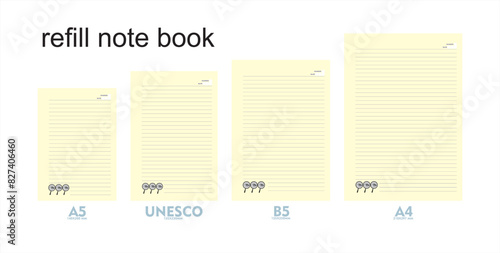 A5, A4, B5 size notebook design with a gray, cream background with eye ornaments. vector a set