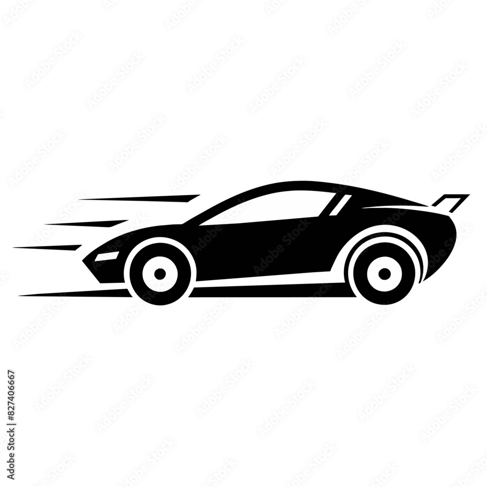 Fast Speed sport car Black Icon 