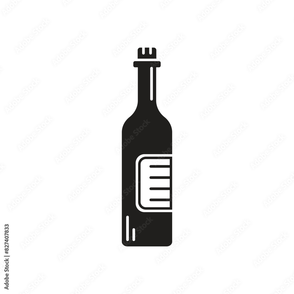 Wine bottle with glass icon in flat style. Alcohol drink vector illustration on isolated background. Champagne beverage sign business concept. Wine bottle with glass icon in flat style. Alcohol drink vector illustration on isolated background. Champagne beverage sign business concept.