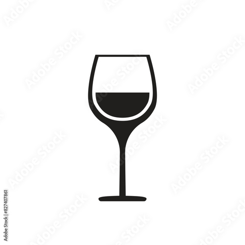 Wine glass icon in flat style. Flask vector illustration on isolated background. Champagne wineglass sign business concept.